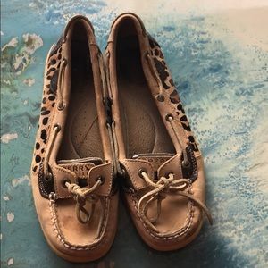Sperry Top-Siders with leopard accent